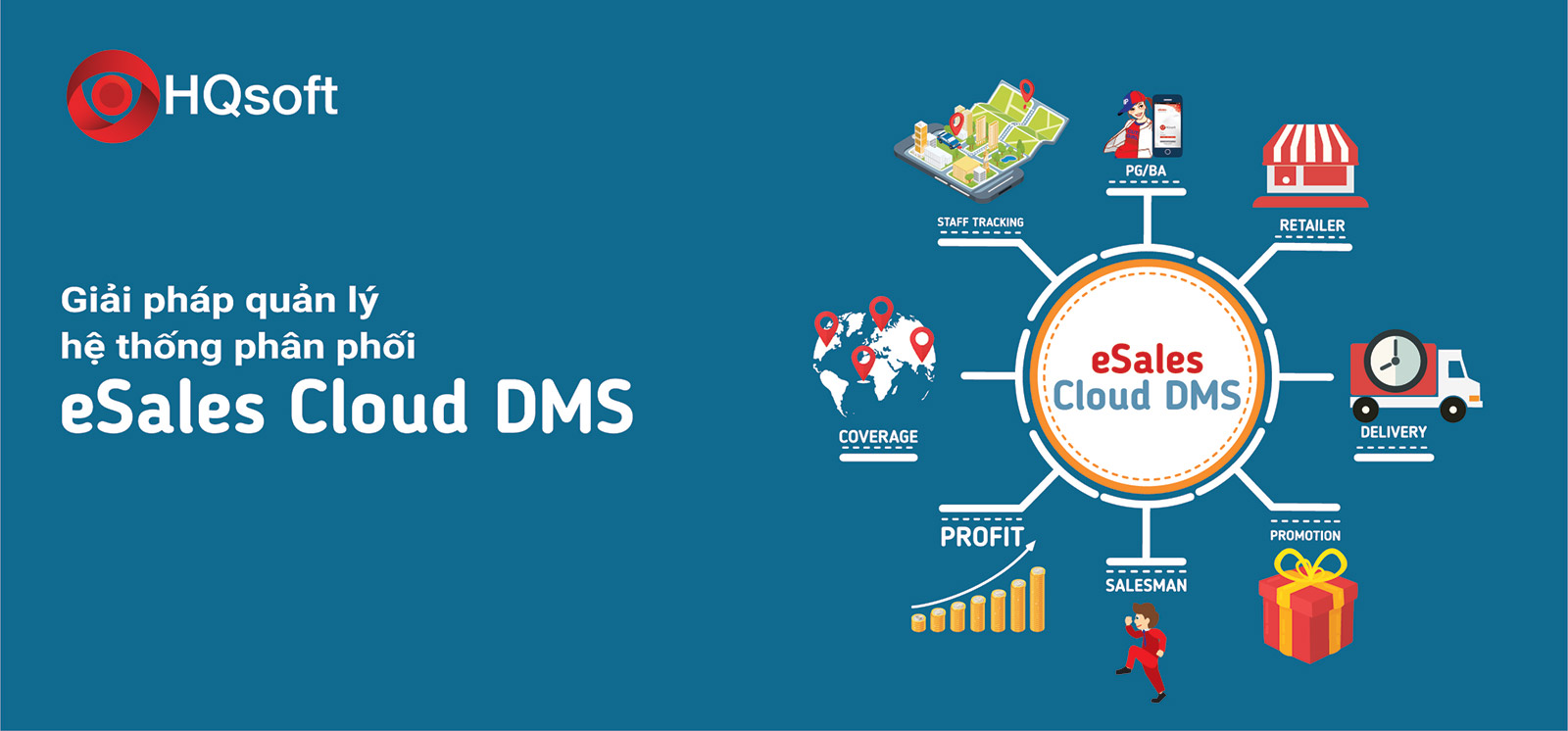 Giải pháp DMS với phần mềm eSales Cloud DMS giúp Doanh nghiệp tối ưu hệ thống phân phối, giám sát hoạt động kinh doanh nhanh chóng, dễ dàng.