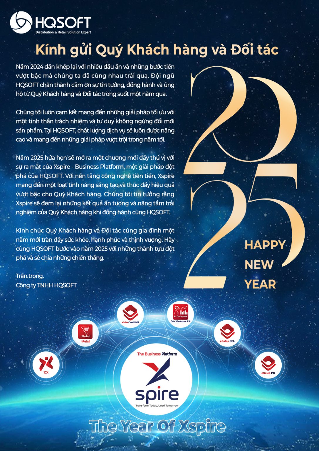 Thư chúc mừng năm mới 2025